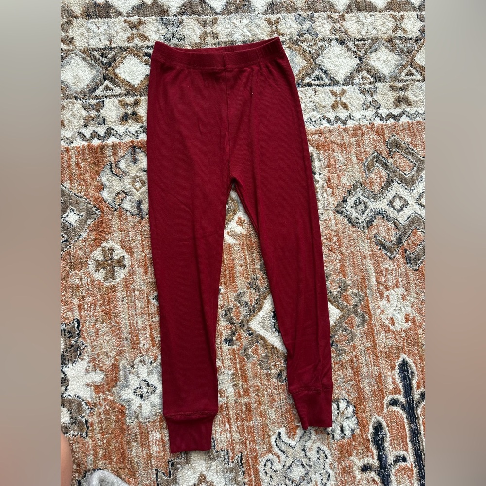 Little Bipsy Burgundy Ribbed Leggings Size 5-6T